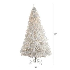 10ft. Pre-Lit White Artificial Christmas Tree, Clear LED Lights -Michaels Store D478940S 2