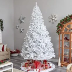 10ft. Pre-Lit White Artificial Christmas Tree, Clear LED Lights -Michaels Store D478940S 8