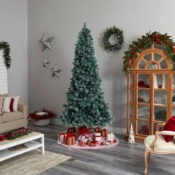 9ft. Pre-Lit Frosted British Columbia Mountain Pine Artificial Christmas Tree, Clear Lights -Michaels Store D478951S 10