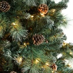 9ft. Pre-Lit Frosted British Columbia Mountain Pine Artificial Christmas Tree, Clear Lights -Michaels Store D478951S 4