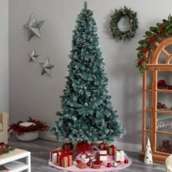 9ft. Pre-Lit Frosted British Columbia Mountain Pine Artificial Christmas Tree, Clear Lights -Michaels Store D478951S 8