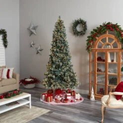 9ft. Pre-Lit Frosted British Columbia Mountain Pine Artificial Christmas Tree, Clear Lights -Michaels Store D478951S 9