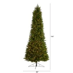 9.5ft. Pre-Lit Slim Colorado Mountain Spruce Artificial Christmas Tree, Multifunction White Micro LED Lights -Michaels Store D478962S 2
