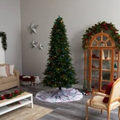 8.5ft. Pre-Lit Montana Mountain Fir Artificial Christmas Tree, Multicolor LED Lights & Globe Bulbs -Michaels Store D478967S 10