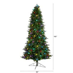 8.5ft. Pre-Lit Montana Mountain Fir Artificial Christmas Tree, Multicolor LED Lights & Globe Bulbs -Michaels Store D478967S 2