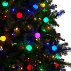 8.5ft. Pre-Lit Montana Mountain Fir Artificial Christmas Tree, Multicolor LED Lights & Globe Bulbs -Michaels Store D478967S 4