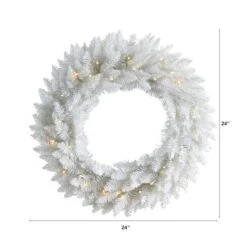 24" Pre-Lit Colorado Spruce Christmas Wreath -Michaels Store D478974S 2