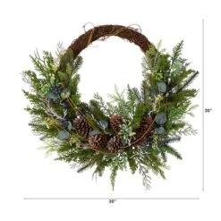 30" Pine & Pinecone Christmas Wreath On Twig Ring 7 30" Pine & Pinecone Christmas Wreath On Twig Ring -Michaels Store D478977S 2
