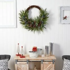 30" Pine & Pinecone Christmas Wreath On Twig Ring 9 30" Pine & Pinecone Christmas Wreath On Twig Ring -Michaels Store D478977S 4