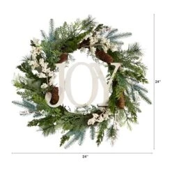 24" Christmas Joy Holiday Wreath -Michaels Store D478978S 2