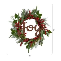 24" Red Joy & Berries Christmas Wreath 7 24" Red Joy & Berries Christmas Wreath -Michaels Store D478979S 2