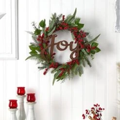 24" Red Joy & Berries Christmas Wreath 8 24" Red Joy & Berries Christmas Wreath -Michaels Store D478979S 3
