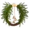 24" Holiday Christmas Pine And Hanging Bells Wreath