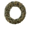 6ft. Clear LED Lights Flocked Christmas Artificial Wreath With Pinecones