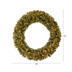 6ft. Clear LED Lights Flocked Artificial Christmas Wreath With Pinecones 10 6ft. Clear LED Lights Flocked Artificial Christmas Wreath With Pinecones -Michaels Store D478996S 2