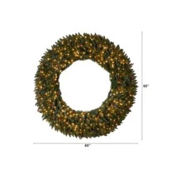 5ft. Clear LED Lights Flocked Artificial Christmas Wreath With Pinecones & Berries -Michaels Store D478997S 2