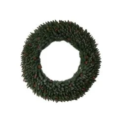 5ft. Clear LED Lights Flocked Artificial Christmas Wreath With Pinecones & Berries -Michaels Store D478997S 3