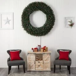 5ft. Clear LED Lights Flocked Artificial Christmas Wreath With Pinecones & Berries -Michaels Store D478997S 7