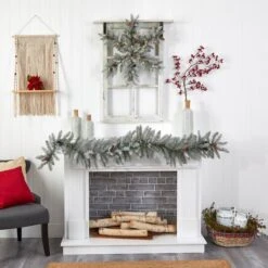 30" Pre-Lit Flocked Snowflake Artificial Dunhill Fir Wreath With Pinecones -Michaels Store D478999S 6