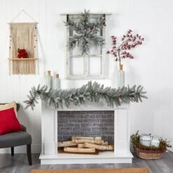 30" Pre-Lit Flocked Snowflake Artificial Dunhill Fir Wreath With Pinecones -Michaels Store D478999S 7