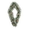 3ft. White LED Lights Geometric Diamond Christmas Frosted Wreath With Pinecones