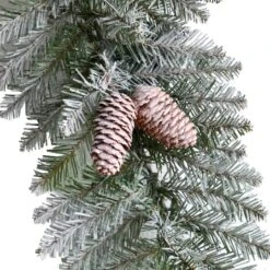 3ft. White LED Lights Geometric Diamond Christmas Frosted Wreath With Pinecones 15 3ft. White LED Lights Geometric Diamond Christmas Frosted Wreath With Pinecones -Michaels Store D479003S 5