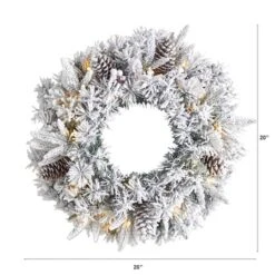 20" White LED Lights Flocked Artificial Christmas Wreath 10 20" White LED Lights Flocked Artificial Christmas Wreath -Michaels Store D479006S 2