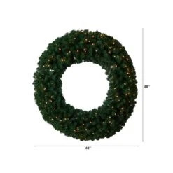 48" White LED Lights Artificial Christmas Wreath -Michaels Store D479010S 2