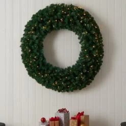 48" White LED Lights Artificial Christmas Wreath -Michaels Store D479010S 4
