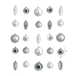 23ct. Silver Shatterproof Lux Christmas Ornament Set 8 23ct. Silver Shatterproof Lux Christmas Ornament Set -Michaels Store D479034S 2