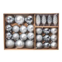 23ct. Silver Shatterproof Lux Christmas Ornament Set 9 23ct. Silver Shatterproof Lux Christmas Ornament Set -Michaels Store D479034S 3