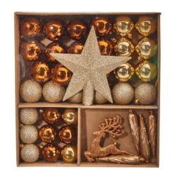 40ct. Gold Shatterproof Lux Christmas Ornament Set -Michaels Store D479035S 3