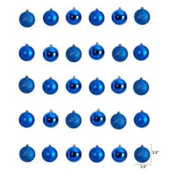 30ct. 2.5" Blue Shatterproof Christmas Ornaments -Michaels Store D479036S 2