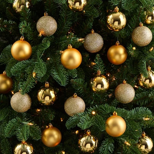 30ct. 2.5" Gold Shatterproof Christmas Ornaments 5 30ct. 2.5" Gold Shatterproof Christmas Ornaments - Image 5