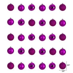 30ct. 2.5" Pink Shatterproof Christmas Ornaments -Michaels Store D479038S 2