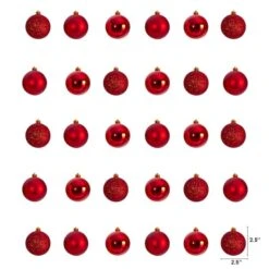 30ct. 2.5" Red Shatterproof Christmas Ornaments -Michaels Store D479040S 2