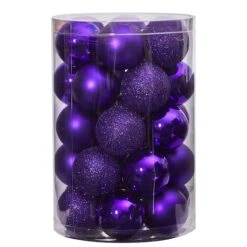 30ct. 2.5" Purple Shatterproof Christmas Ornaments -Michaels Store D479042S 3