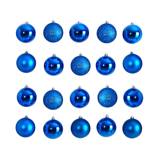 20ct. 3" Blue Shatterproof Christmas Ornaments 2 20ct. 3" Blue Shatterproof Christmas Ornaments - Image 2