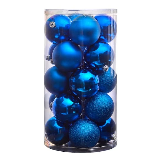 20ct. 3" Blue Shatterproof Christmas Ornaments 4 20ct. 3" Blue Shatterproof Christmas Ornaments - Image 4