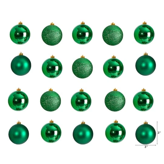 20ct. 3" Green Shatterproof Christmas Ornaments 3 20ct. 3" Green Shatterproof Christmas Ornaments - Image 3