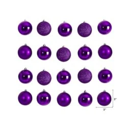 20ct. 3" Purple Shatterproof Christmas Ornaments -Michaels Store D479048S 2