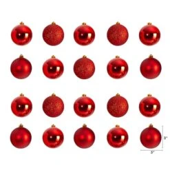 20ct. 3" Red Shatterproof Christmas Ornaments -Michaels Store D479049S 2