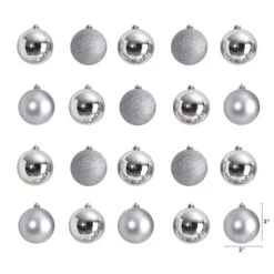 20ct. 3" Silver Shatterproof Christmas Ornaments -Michaels Store D479050S 2