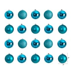 20ct. 3" Teal Shatterproof Christmas Ornaments -Michaels Store D479051S 2