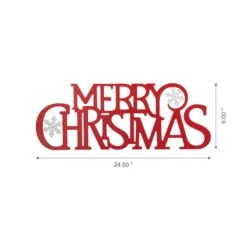 Glitzhome® 24" Red Merry Christmas Metal Wall Décor -Michaels Store D479420S 5