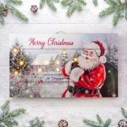 Glitzhome® 24" LED Wooden Santa Wall Décor -Michaels Store D479422S 3