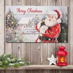 Glitzhome® 24" LED Wooden Santa Wall Décor -Michaels Store D479422S 4