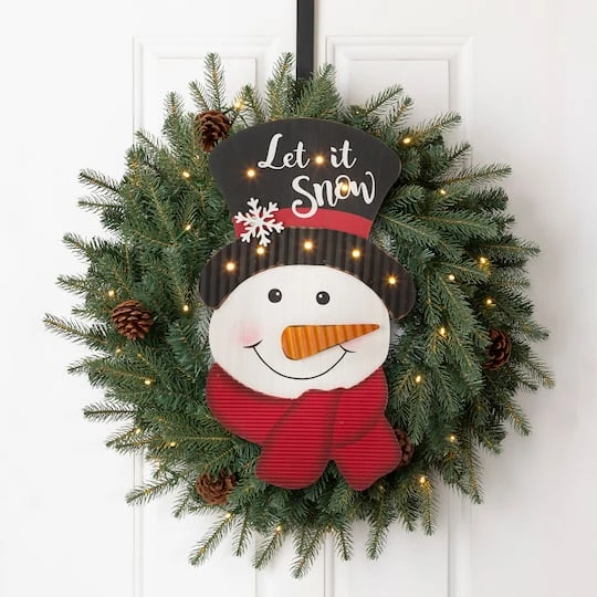 Glitzhome® 19" Lighted Snowman Wall Décor 4 Glitzhome® 19" Lighted Snowman Wall Décor - Image 4