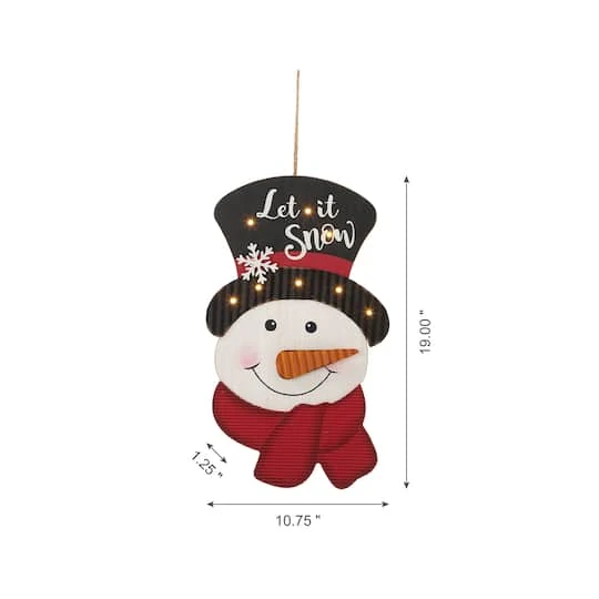 Glitzhome® 19" Lighted Snowman Wall Décor 7 Glitzhome® 19" Lighted Snowman Wall Décor - Image 7