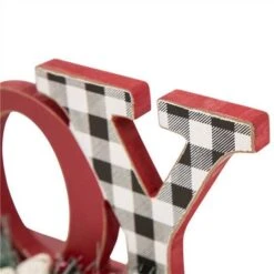 Glitzhome® Christmas Plaid Joy & Noel Table Décor Set -Michaels Store D479426S 8
